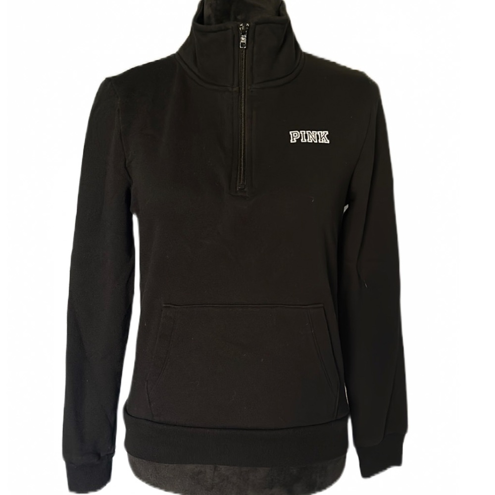 PINK VS Black Half-Zipper Pullover